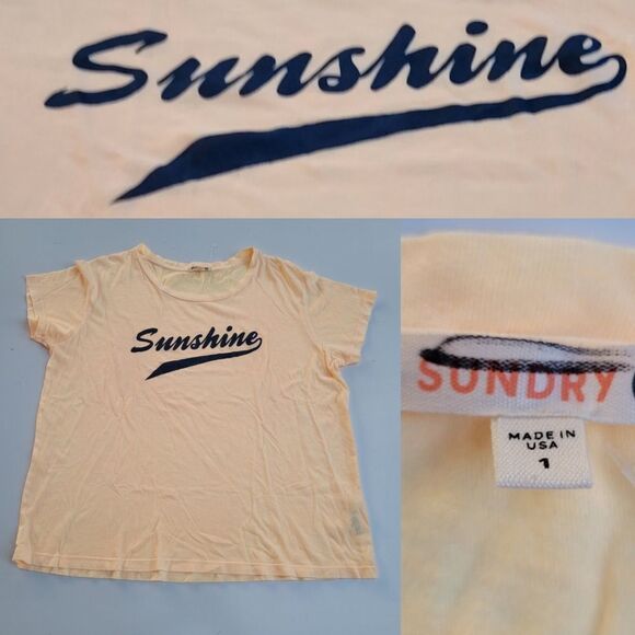 NEW SUNDRY S SUNSHINE GRAPHIC short sleeve TSHIRT SMALL 1 4 6 - Picture 1 of 10
